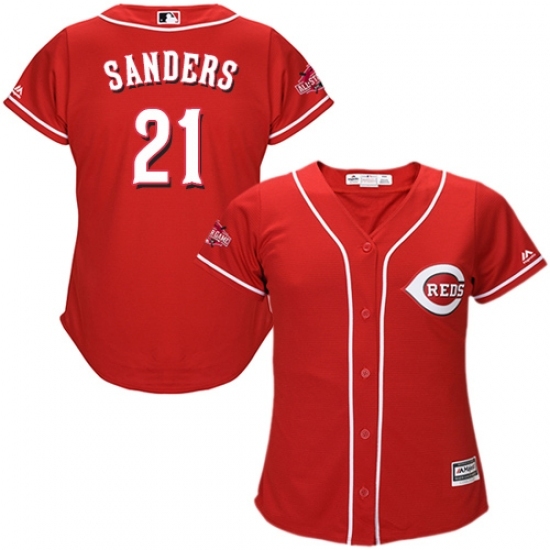 Women's Majestic Cincinnati Reds #21 Reggie Sanders Replica Red Alternate Cool Base MLB Jersey Women's Majestic Cincinnati Reds #21 Reggie Sanders Replica Red Alternate Cool Base MLB Jersey
