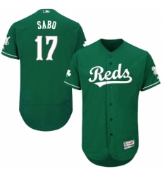 Men's Majestic Cincinnati Reds #17 Chris Sabo Green Celtic Flexbase Authentic Collection MLB Jersey