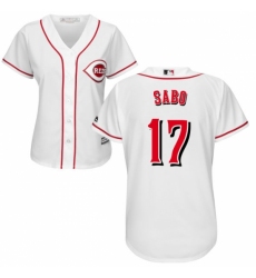 Women's Majestic Cincinnati Reds #17 Chris Sabo Replica White Home Cool Base MLB Jersey