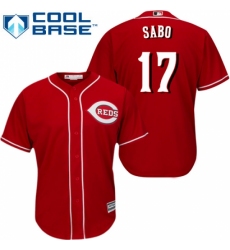 Youth Majestic Cincinnati Reds #17 Chris Sabo Replica Red Alternate Cool Base MLB Jersey
