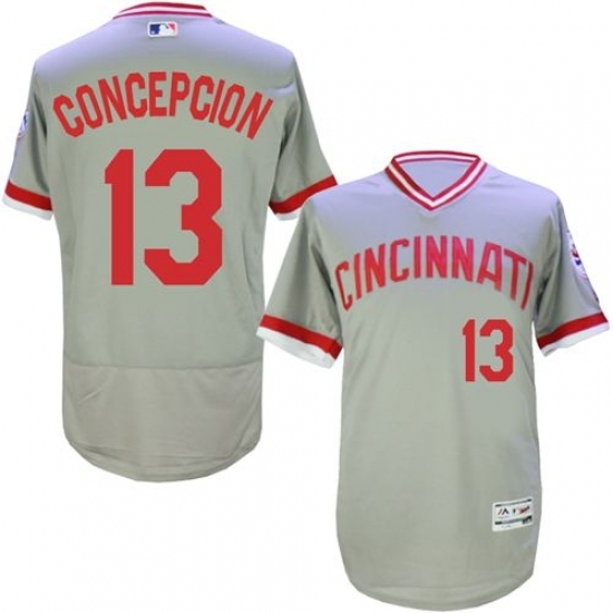 Men's Majestic Cincinnati Reds #13 Dave Concepcion Grey Flexbase Authentic Collection Cooperstown MLB Jersey Men's Majestic Cincinnati Reds #13 Dave Concepcion Grey Flexbase Authentic Collection Cooperstown MLB Jersey