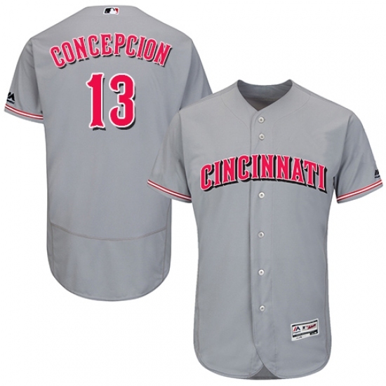 Men's Majestic Cincinnati Reds #13 Dave Concepcion Grey Flexbase Authentic Collection MLB Jersey Men's Majestic Cincinnati Reds #13 Dave Concepcion Grey Flexbase Authentic Collection MLB Jersey