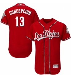 Men's Majestic Cincinnati Reds #13 Dave Concepcion Red Los Rojos Flexbase Authentic Collection MLB Jersey