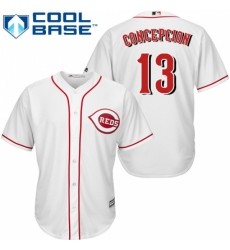 Men's Majestic Cincinnati Reds #13 Dave Concepcion Replica White Home Cool Base MLB Jersey Men's Majestic Cincinnati Reds #13 Dave Concepcion Replica White Home Cool Base MLB Jersey