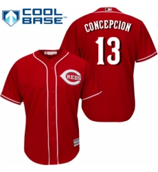 Youth Majestic Cincinnati Reds #13 Dave Concepcion Replica Red Alternate Cool Base MLB Jersey
