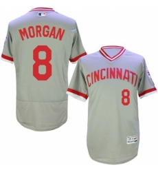 Men's Majestic Cincinnati Reds #8 Joe Morgan Grey Flexbase Authentic Collection Cooperstown MLB Jersey Men's Majestic Cincinnati Reds #8 Joe Morgan Grey Flexbase Authentic Collection Cooperstown MLB Jersey