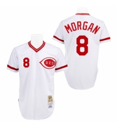 Men's Mitchell and Ness Cincinnati Reds #8 Joe Morgan Replica White Throwback MLB Jersey Men's Mitchell and Ness Cincinnati Reds #8 Joe Morgan Replica White Throwback MLB Jersey