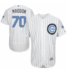 Men's Majestic Chicago Cubs #70 Joe Maddon Authentic White 2016 Father's Day Fashion Flex Base MLB Jersey
