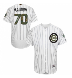 Men's Majestic Chicago Cubs #70 Joe Maddon Authentic White 2016 Memorial Day Fashion Flex Base MLB Jersey