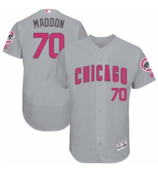 Men's Majestic Chicago Cubs #70 Joe Maddon Grey Mother's Day Flexbase Authentic Collection MLB Jersey