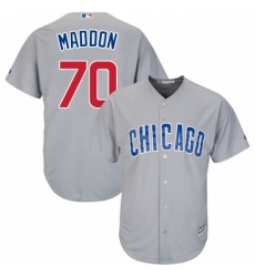 Men's Majestic Chicago Cubs #70 Joe Maddon Replica Grey Road Cool Base MLB Jersey