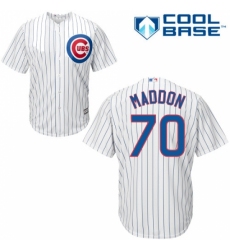 Men's Majestic Chicago Cubs #70 Joe Maddon Replica White Home Cool Base MLB Jersey