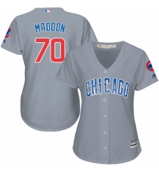 Women's Majestic Chicago Cubs #70 Joe Maddon Replica Grey Road MLB Jersey