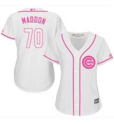 Women's Majestic Chicago Cubs #70 Joe Maddon Replica White Fashion MLB Jersey