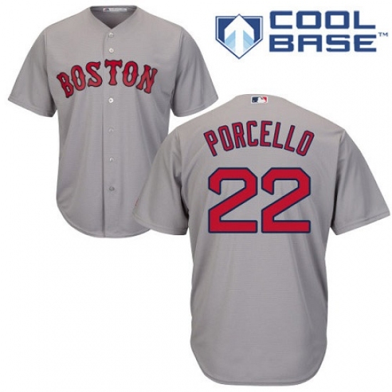 Men's Majestic Boston Red Sox #22 Rick Porcello Replica Grey Road Cool Base MLB Jersey Men's Majestic Boston Red Sox #22 Rick Porcello Replica Grey Road Cool Base MLB Jersey