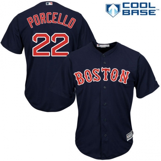 Men's Majestic Boston Red Sox #22 Rick Porcello Replica Navy Blue Alternate Road Cool Base MLB Jersey Men's Majestic Boston Red Sox #22 Rick Porcello Replica Navy Blue Alternate Road Cool Base MLB Jersey