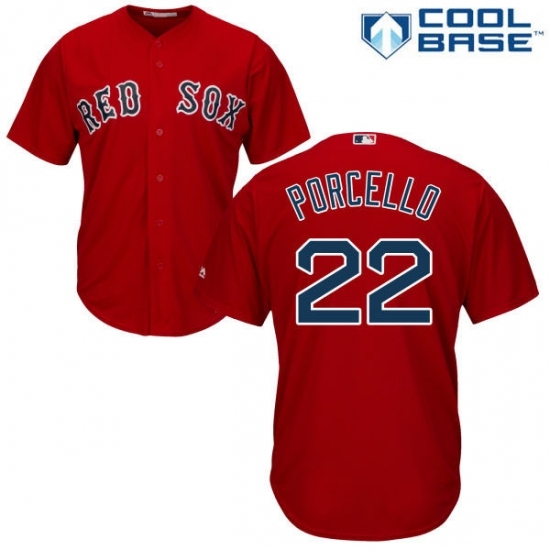 Men's Majestic Boston Red Sox #22 Rick Porcello Replica Red Alternate Home Cool Base MLB Jersey Men's Majestic Boston Red Sox #22 Rick Porcello Replica Red Alternate Home Cool Base MLB Jersey