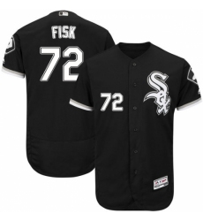 Men's Majestic Chicago White Sox #72 Carlton Fisk Black Flexbase Authentic Collection MLB Jersey