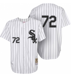 Men's Mitchell and Ness 1993 Chicago White Sox #72 Carlton Fisk Replica White Throwback MLB Jersey