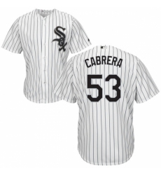 Men's Majestic Chicago White Sox #53 Melky Cabrera Replica White Home Cool Base MLB Jersey