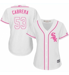 Women's Majestic Chicago White Sox #53 Melky Cabrera Replica White Fashion Cool Base MLB Jersey