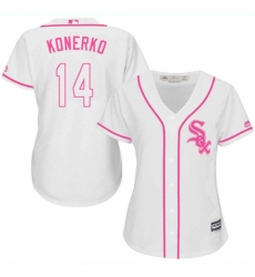Women's Majestic Chicago White Sox #14 Paul Konerko Replica White Fashion Cool Base MLB Jersey