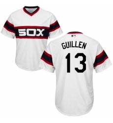 Youth Majestic Chicago White Sox #13 Ozzie Guillen Replica White 2013 Alternate Home Cool Base MLB Jersey