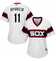 Women's Majestic Chicago White Sox #11 Luis Aparicio Replica White 2013 Alternate Home Cool Base MLB Jersey