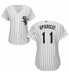 Women's Majestic Chicago White Sox #11 Luis Aparicio Replica White Home Cool Base MLB Jersey