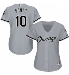 Women's Majestic Chicago White Sox #10 Ron Santo Grey Road Cool Base MLB Jersey