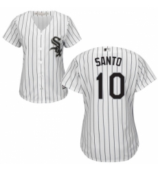 Women's Majestic Chicago White Sox #10 Ron Santo Replica White Home Cool Base MLB Jersey