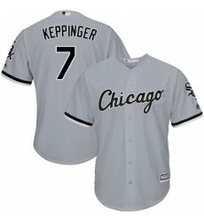 Men's Majestic Chicago White Sox #7 Jeff Keppinger Replica Grey Road Cool Base MLB Jersey