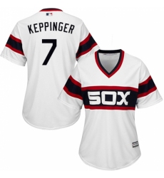 Women's Majestic Chicago White Sox #7 Jeff Keppinger Replica White 2013 Alternate Home Cool Base MLB Jersey