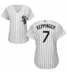 Women's Majestic Chicago White Sox #7 Jeff Keppinger Replica White Home Cool Base MLB Jersey