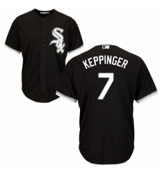 Youth Majestic Chicago White Sox #7 Jeff Keppinger Replica Black Alternate Home Cool Base MLB Jersey