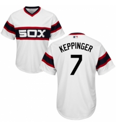 Youth Majestic Chicago White Sox #7 Jeff Keppinger Replica White 2013 Alternate Home Cool Base MLB Jersey