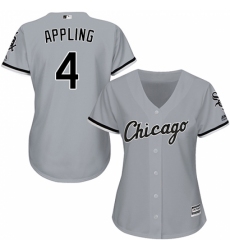 Women's Majestic Chicago White Sox #4 Luke Appling Replica Grey Road Cool Base MLB Jersey