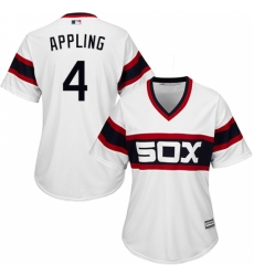 Women's Majestic Chicago White Sox #4 Luke Appling Replica White 2013 Alternate Home Cool Base MLB Jersey