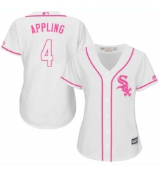 Women's Majestic Chicago White Sox #4 Luke Appling Replica White Fashion Cool Base MLB Jersey