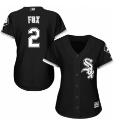 Women's Majestic Chicago White Sox #2 Nellie Fox Replica Black Alternate Home Cool Base MLB Jersey