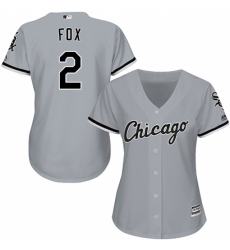 Women's Majestic Chicago White Sox #2 Nellie Fox Replica Grey Road Cool Base MLB Jersey