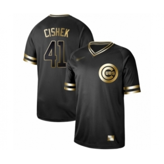 Men's Chicago Cubs #41 Steve Cishek Authentic Black Gold Fashion Baseball Jersey Men's Chicago Cubs #41 Steve Cishek Authentic Black Gold Fashion Baseball Jersey