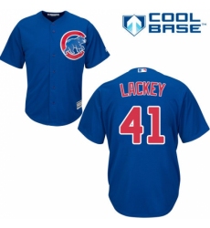 Men's Majestic Chicago Cubs #41 John Lackey Replica Royal Blue Alternate Cool Base MLB Jersey