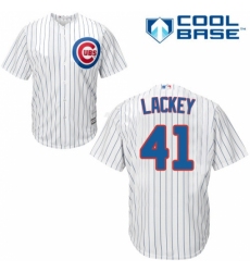 Youth Majestic Chicago Cubs #41 John Lackey Replica White Home Cool Base MLB Jersey
