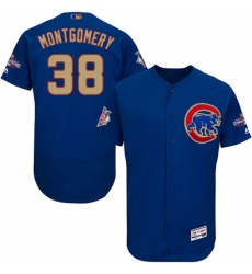 Men's Majestic Chicago Cubs #38 Mike Montgomery Royal Blue 2017 Gold Champion Flexbase Authentic Collection MLB Jersey
