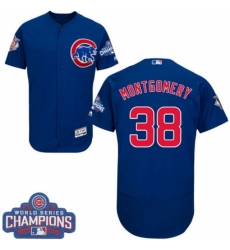 Men's Majestic Chicago Cubs #38 Mike Montgomery Royal Blue Alternate 2016 World Series Champions Flexbase Authentic Collection MLB Jersey