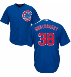 Youth Majestic Chicago Cubs #38 Mike Montgomery Authentic Royal Blue Alternate Cool Base MLB Jersey