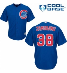 Men's Majestic Chicago Cubs #38 Carlos Zambrano Replica Royal Blue Alternate Cool Base MLB Jersey