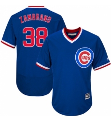 Men's Majestic Chicago Cubs #38 Carlos Zambrano Replica Royal Blue Cooperstown Cool Base MLB Jersey