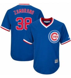 Youth Majestic Chicago Cubs #38 Carlos Zambrano Authentic Royal Blue Cooperstown Cool Base MLB Jersey